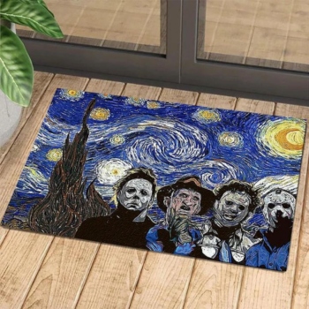שטיח כניסה מעוצב אימה בהשראת הציור ליל כוכבים
