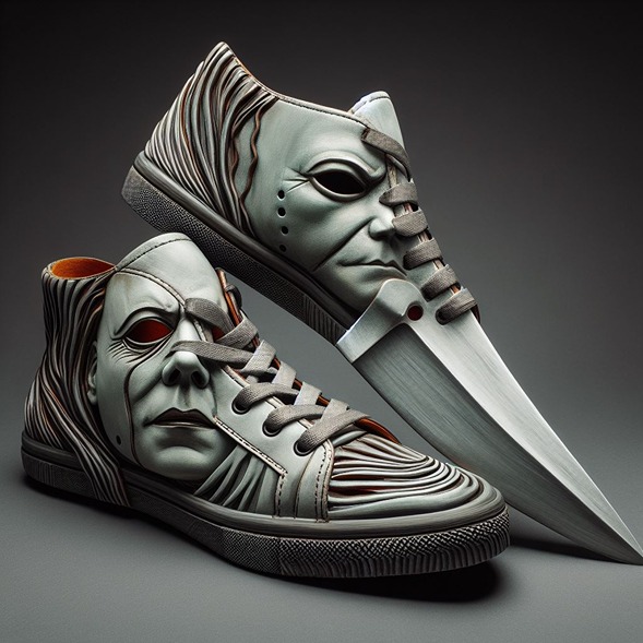 הדמיה: נעליים של מייקל מאיירס עם סכינים